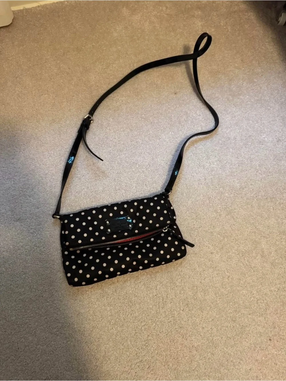 kate spade Black with White Polka Dot Crossbody Bag